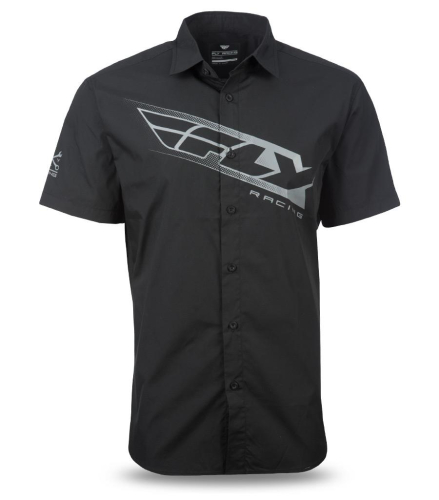Fly Racing - Fly Racing Pit Button-Up Shirt - 352-61902X - Black/Gray - 2XL