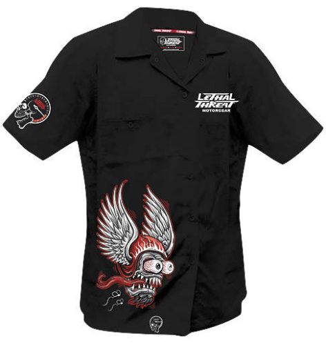 Lethal Threat - Lethal Threat Winged Helmet Work Shirt - FE50167-2XL - Black - 2XL