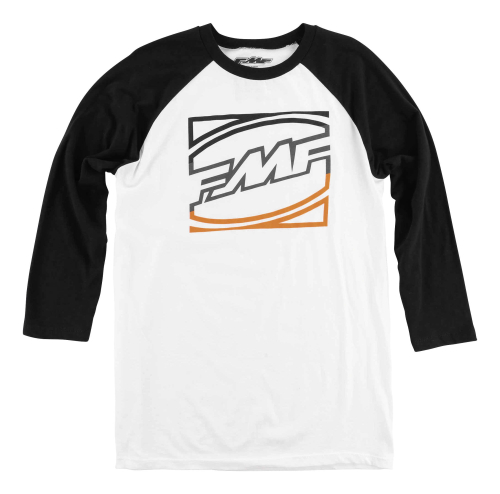 FMF Racing - FMF Racing Divide Raglan 3/4 Sleeve T-Shirt - FA6119902-WBK-2XL - Black/White - 2XL