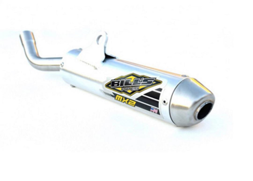 Bills Pipes - Bills Pipes 2-Stroke MX2 Series Silencer - Brushed Aluminum - KS-13