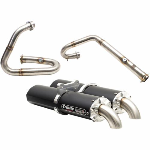 Trinity Racing - Trinity Racing Stage 4 Dual Exhaust System - Black Muffler - TR4101DBK