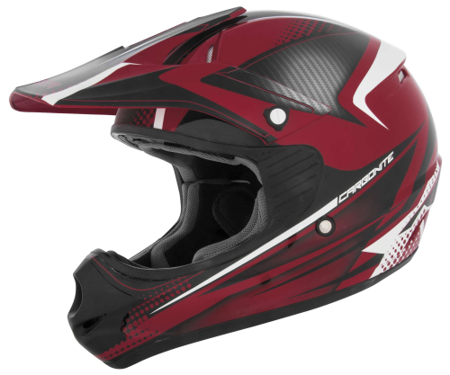 Cyber Helmets - Cyber Helmets UX-23 Carbonite Helmet - 640207 - Red/Black - Small