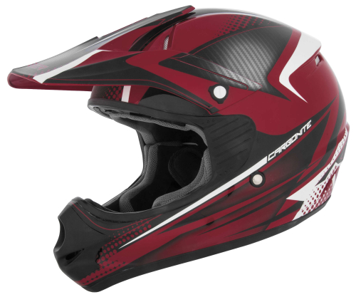 Cyber Helmets - Cyber Helmets UX-23 Carbonite Helmet - 640206 - Red/Black - X-Small