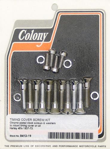 Colony - Colony Cam Cover Screw Kit - Slotted Chrome - 9412-19