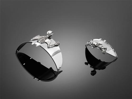 Highway Hawk - Highway Hawk Skull Ornament for Headlight Visor - 100mm - HH-66-071