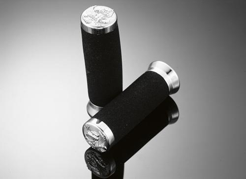 Highway Hawk - Highway Hawk 7/8in. Foam Grips with Live-To-Ride End-Caps - Black - HH-45-0144