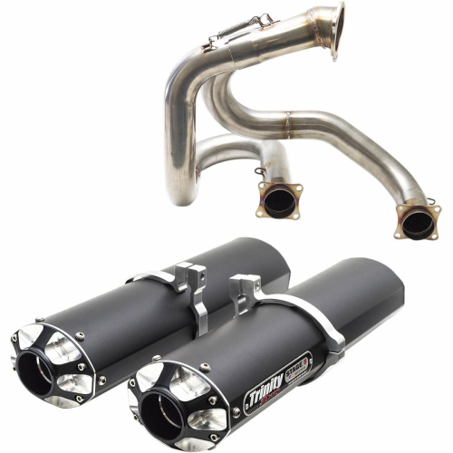 Trinity Racing - Trinity Racing Stage 5 Dual Slip-Ons - Black Muffler - TR4146DBK
