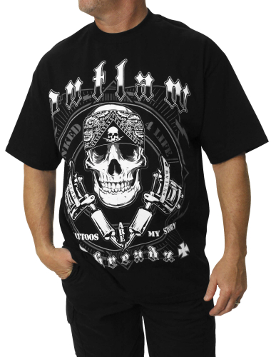 Outlaw Threadz - Outlaw Threadz Inked T-Shirt - MT104-2XL - Black - 2XL