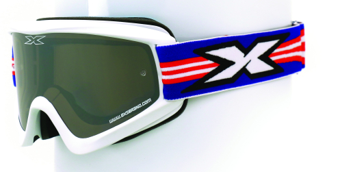EKS Brand - EKS Brand Go-X Flat Out Goggles - 06710375 - White/Red/Blue / Mirror Gray Lens - OSFM