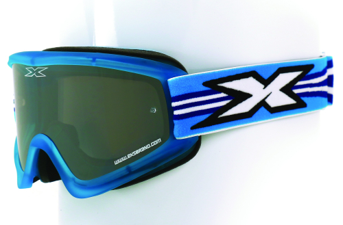 EKS Brand - EKS Brand Go-X Flat Out Goggles - 06710370 - Blue/White/Silver / Mirror Gray Lens - OSFM