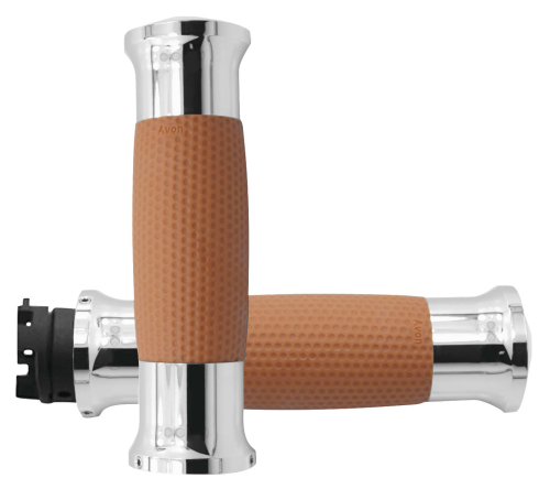 Avon Grips - Avon Grips Custom Grips - Chrome/Tan - IN-S-CC-85-TN