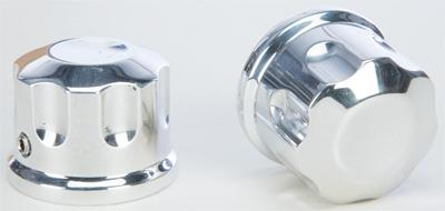 Rooke Customs - Rooke Customs Front Axle Nut Covers - Polished - R-TAC101-TP