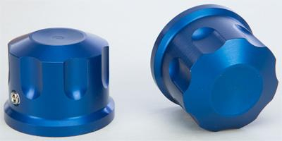 Rooke Customs - Rooke Customs Front Axle Nut Covers - Blue - R-TAC102-T8