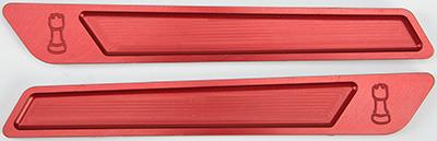 Rooke Customs - Rooke Customs Saddlebag Latch Inserts - Red - R-BLI14-T7