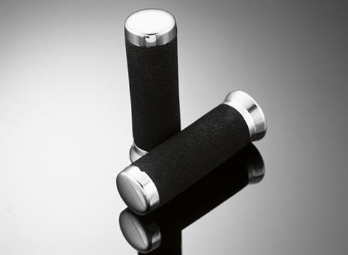 Highway Hawk - Highway Hawk Foam Grips with Chrome End-Caps - 1in. - HH-45-012