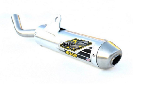 Bills Pipes - Bills Pipes 2-Stroke MX2 Series Silencer - Brushed Aluminum - HS-50