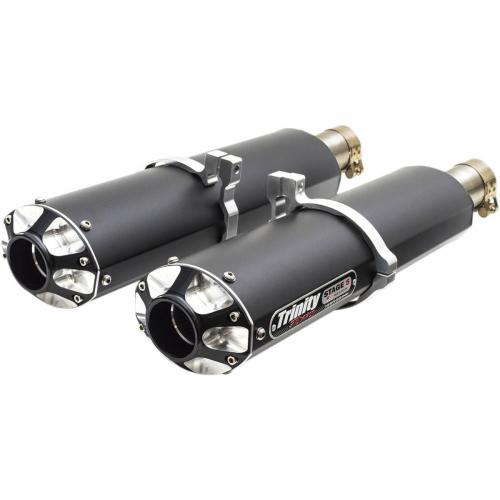 Trinity Racing - Trinity Racing Stage 5 Dual Slip-Ons - Black Muffler - TR4102SBK