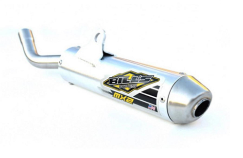 Bills Pipes - Bills Pipes 2-Stroke MX2 Series Silencer - Brushed Aluminum - SS-15