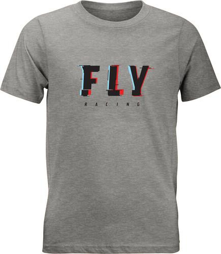 Fly Racing - Fly Racing Fly Boys Glitch T-Shirt - 352-1099YM - Dark Heather Gray - Medium