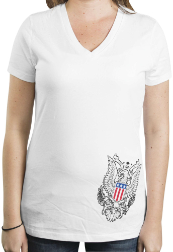 Outlaw Threadz - Outlaw Threadz 2nd Amendment Womens V-Neck T-Shirt - WT63-W2XL - White - 2XL