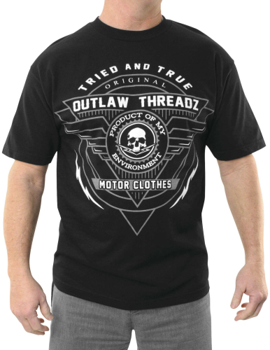 Outlaw Threadz - Outlaw Threadz Shield Tee - MT136-2LX - Black - 2XL