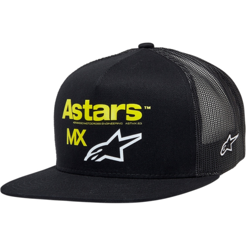 Alpinestars - Alpinestars First Moto Trucker Hat - 1212813701052OS - Black/Black/Yellow - OSFM