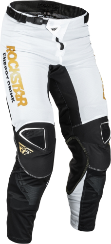 Fly Racing - Fly Racing Kinetic Rockstar Mesh Pants - 376-32840 - White/Black/Gold - 40