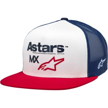 Alpinestars - Alpinestars First Moto Trucker Hat - 1212813702074OS - White/Navy/Red - OSFA