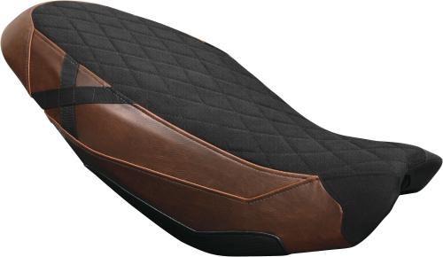 Luimoto - Luimoto Military X Rider Seat Covers - Tec-Grip/Vintage Dark Brown/Perforated Black/Webbing X - 1323102