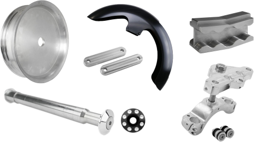 Bagger Nation - Bagger Nation Front End Kit with Domino Yaxle Caps - Black - PYO:SRT-WPS-14L-DM-B