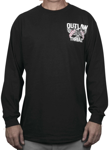 Outlaw Threadz - Outlaw Threadz Freedom Long Sleeve Tee - MLS22-2XL - Black - 2XL