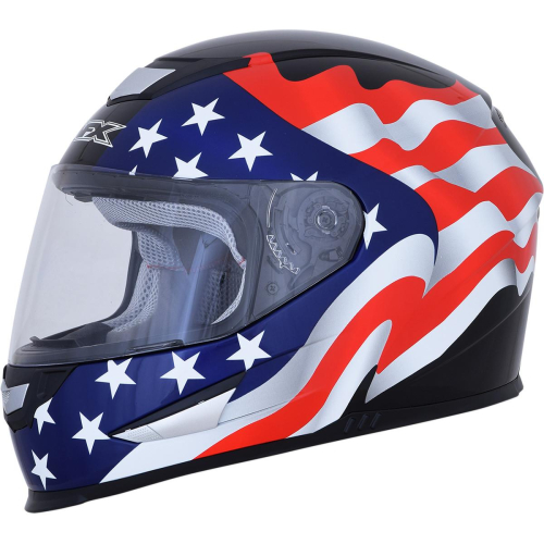 AFX - AFX FX-99 Gloss Black Flag Helmet - 0101-11366 - Gloss Black Flag - Small