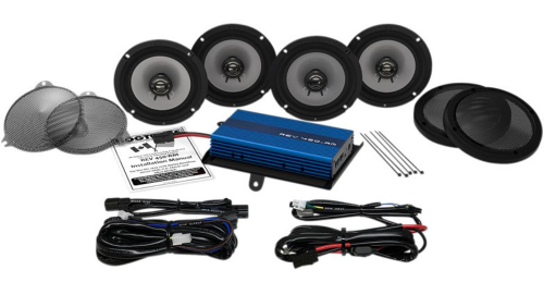 Hogtunes - Hogtunes AMP/Four Speaker Kit - REV450U KIT-RM