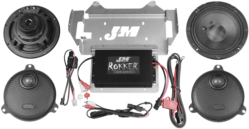 J&M - J&M Rokker Stage 5 350W 2-Speaker Audio/Install Kit - XXRK-350SP2-14SG-ST4