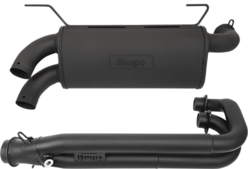 BikeMan Performance - BikeMan Performance Double Barrel 2-Into-1 Full System - Ceramic Black - 08-306-CB