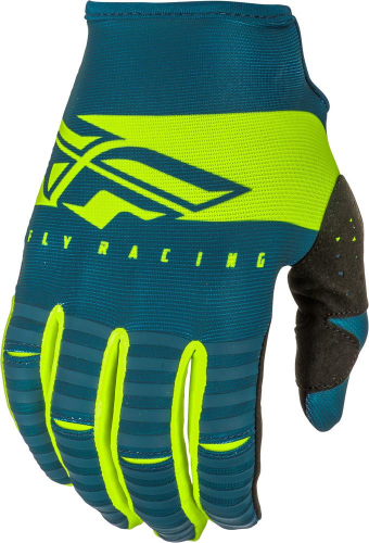 Fly Racing - Fly Racing Kinetic Shield Youth Gloves - 372-41104 - Navy/Hi-Vis - 4