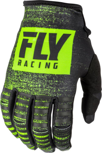 Fly Racing - Fly Racing Kinetic Noiz Youth Gloves - 372-51004 - Black/Hi-Vis - 4
