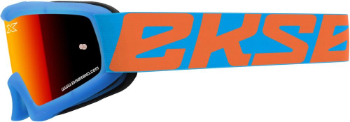 EKS Brand - EKS Brand X-Grom Youth Goggles - 067-30210 - Cyan Blue/Flo Orange / Red Mirror Lens - OSFM