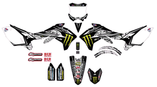 DCOR - DCOR 2018 Monster Energy Kawasaki Complete Graphics Kit - White - 20-20-732