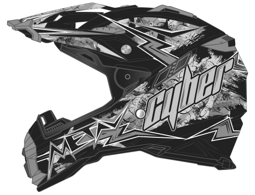 Cyber Helmets - Cyber Helmets UX-28 Lightning Helmet - UX28-4-BKSIL-LG - Black/Silver - Large