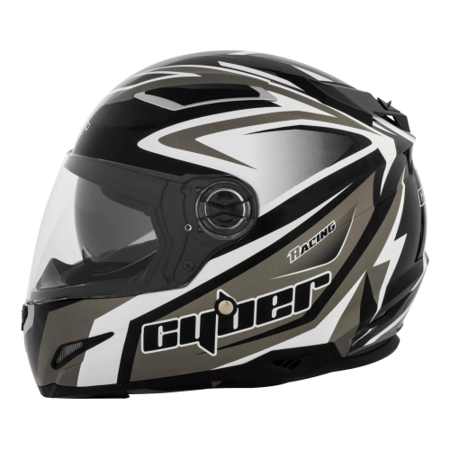 Cyber Helmets - Cyber Helmets US-108 Bolt Helmet - US108-3-SIL-2XL - Silver/Black - 2XL
