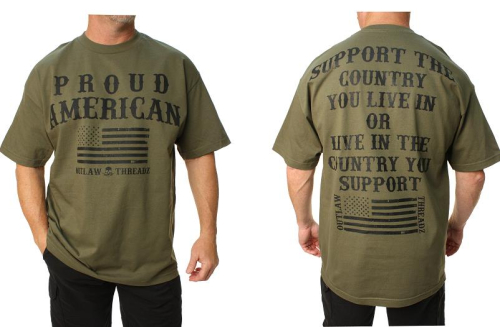 Outlaw Threadz - Outlaw Threadz Support T-Shirt - MT126-2XL - Army Green - 2XL