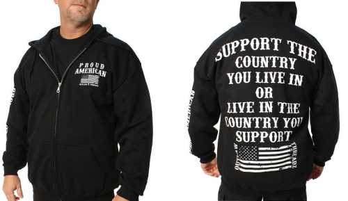 Outlaw Threadz - Outlaw Threadz Support Zip Hoody - MZ16-LG - Black - Large
