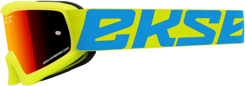 EKS Brand - EKS Brand X-Grom Youth Goggles - 067-30200 - Flo Yellow / Red Mirror Lens - OSFM