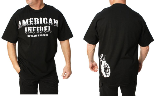 Outlaw Threadz - Outlaw Threadz Infidel T-Shirt - MT111-2XL - Black - 2XL
