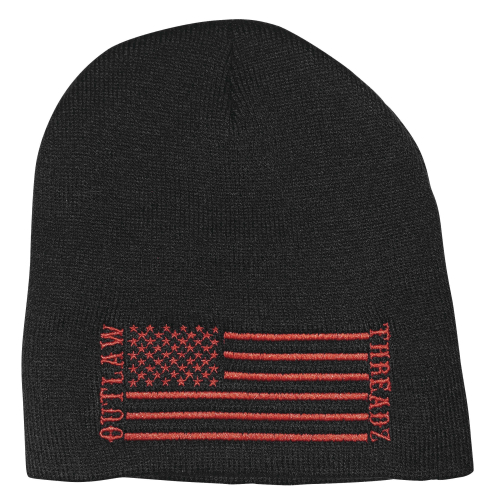 Outlaw Threadz - Outlaw Threadz Support Beanie - SUB02 - Black/Red - OSFM