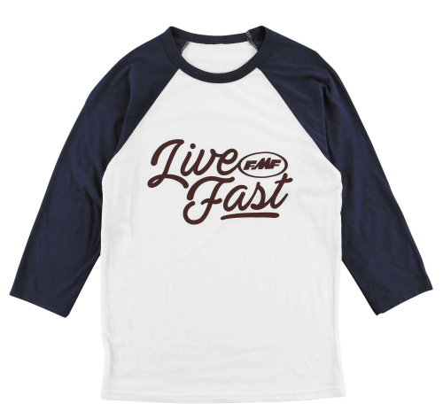FMF Racing - FMF Racing Live Fast Raglan Womens T-Shirt - HO7419901-WNV-WSM - White - Small