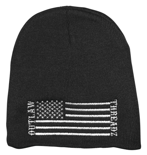Outlaw Threadz - Outlaw Threadz Support Beanie - SUB01 - Black/White - OSFM