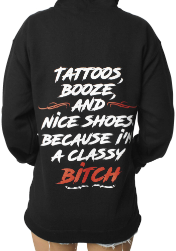 Outlaw Threadz - Outlaw Threadz Classy B Womens Zip Hoody - GZ11-W2XL - Black - 2XL