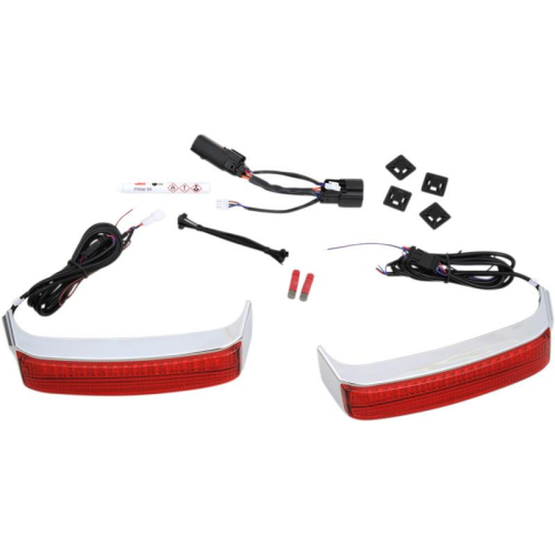 Custom Dynamics - Custom Dynamics Sequential Bagz Saddlebag Lights - Chrome/Red Lens - CD-SBSEQ-BCM4CR